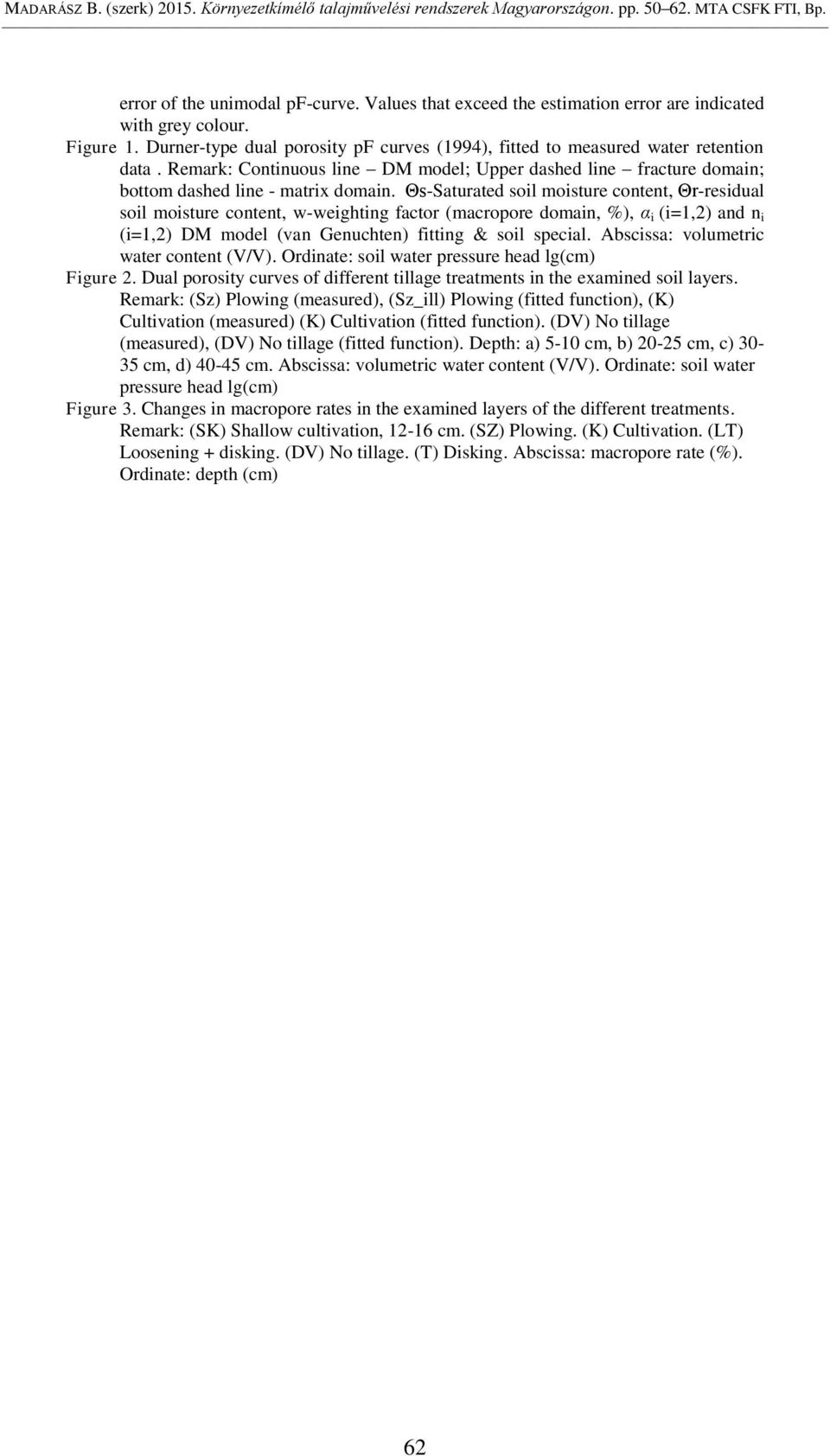 Θs-Saturated soil moisture content, Θr-residual soil moisture content, w-weighting factor (macropore domain, %), α i (i=1,2) and n i (i=1,2) DM model (van Genuchten) fitting & soil special.