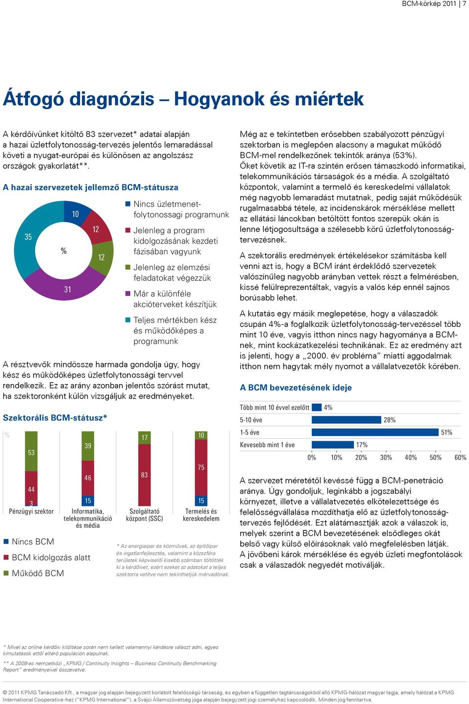 A hazai szervezetek jellemző BCM-státusza 35 31 10 12 12 Nincs üzletmenetfolytonossagi programunk Jelenleg a program kidolgozásának kezdeti fázisában vagyunk Jelenleg az elemzési feladatokat végezzük