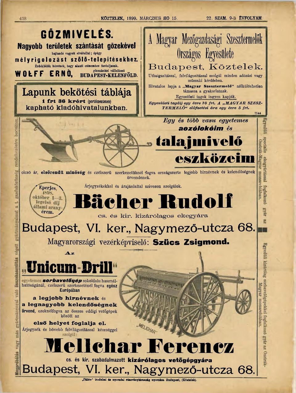 épt (poríómentesen) kapható kiadóhivatalunkban. i Magyar Mezőgazdasági Szesztermelők Országos Egyesülete Budapest, Köztelek.