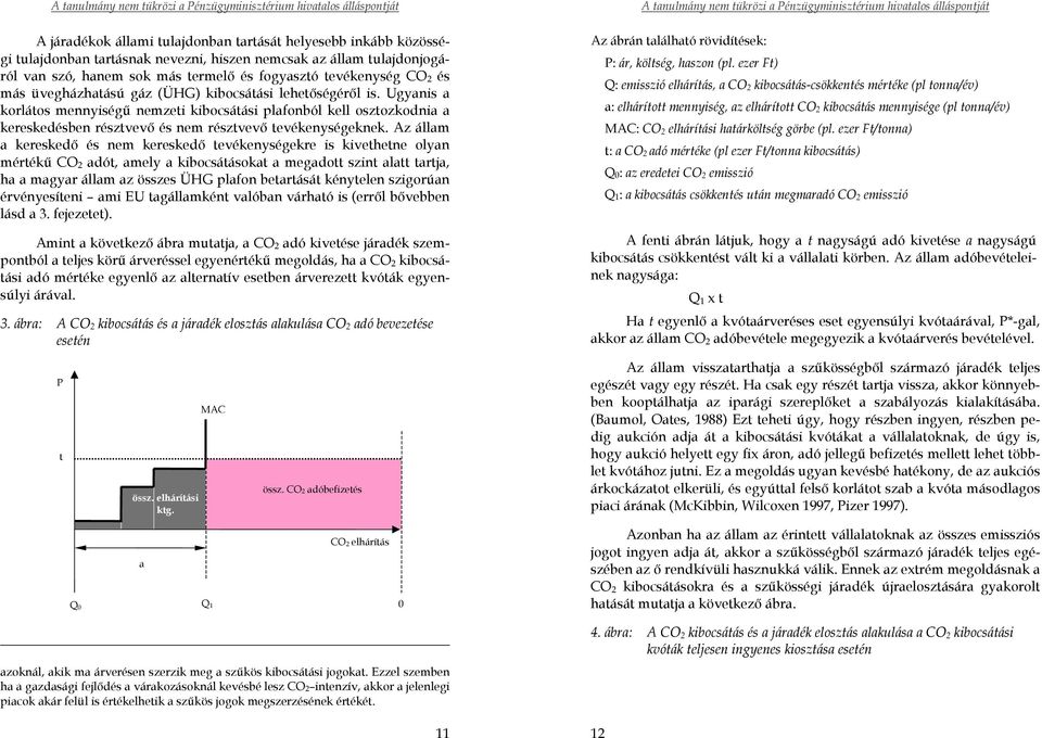 Az állam a kereskedő és nem kereskedő tevékenységekre is kivethetne olyan mértékű CO 2 adót, amely a kibocsátásokat a megadott szint alatt tartja, ha a magyar állam az összes ÜHG plafon betartását