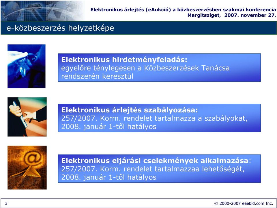 szabályozása: 257/2007. Korm. rendelet tartalmazza a szabályokat, 2008.