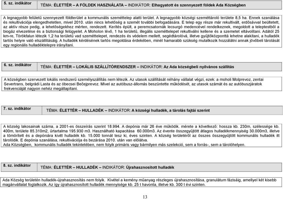 E telep egy része már rekultivált, erdősávval beültetett, az aktív része pedig, a lehetőségekhez mérten, rendezett.