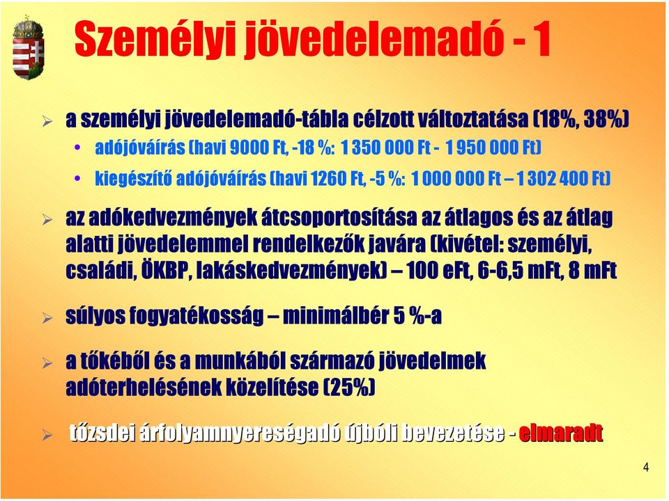 alatti jövedelemmel rendelkezők javára (kivétel: személyi, családi, ÖKBP, lakáskedvezmények) 100 eft, 6-6,5 mft, 8 mft " súlyos fogyatékosság