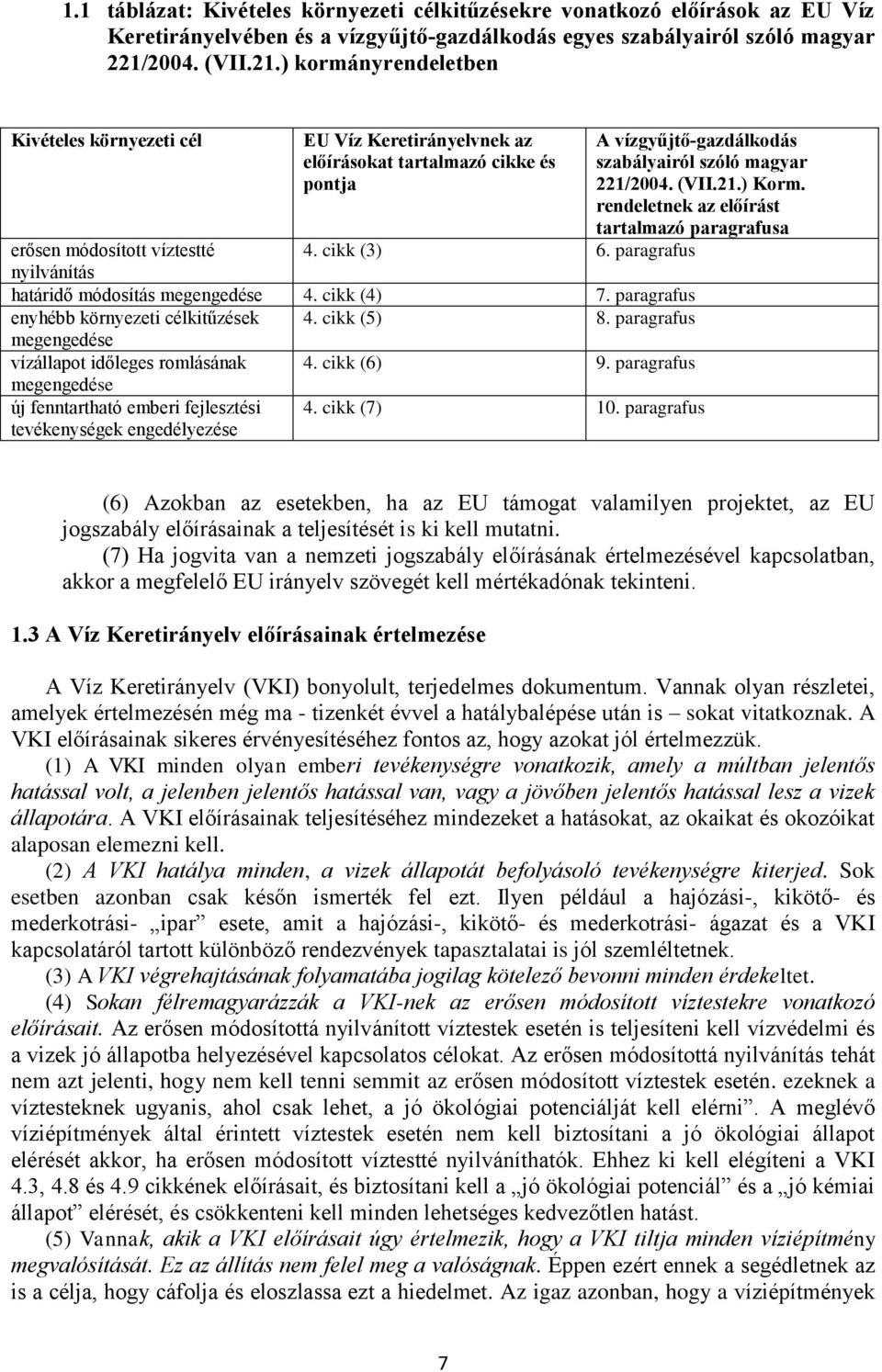 rendeletnek az előírást tartalmazó paragrafusa erősen módosított víztestté 4. cikk (3) 6. paragrafus nyilvánítás határidő módosítás megengedése 4. cikk (4) 7.