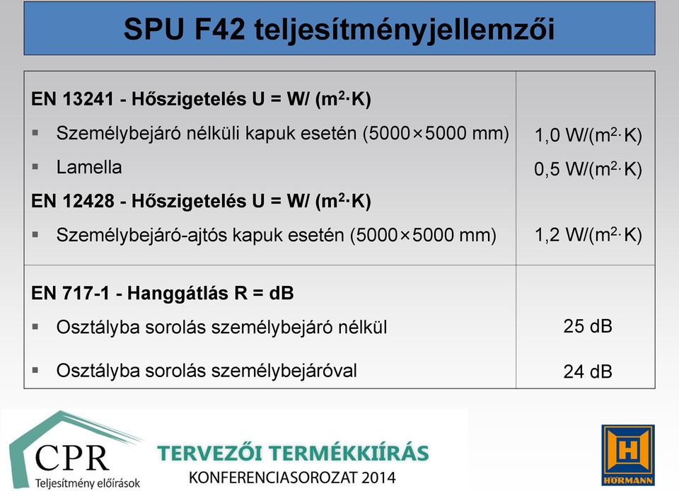 Személybejáró-ajtós kapuk esetén (5000 5000 mm) 1,0 W/(m 2 K) 0,5 W/(m 2 K) 1,2 W/(m 2 K) EN