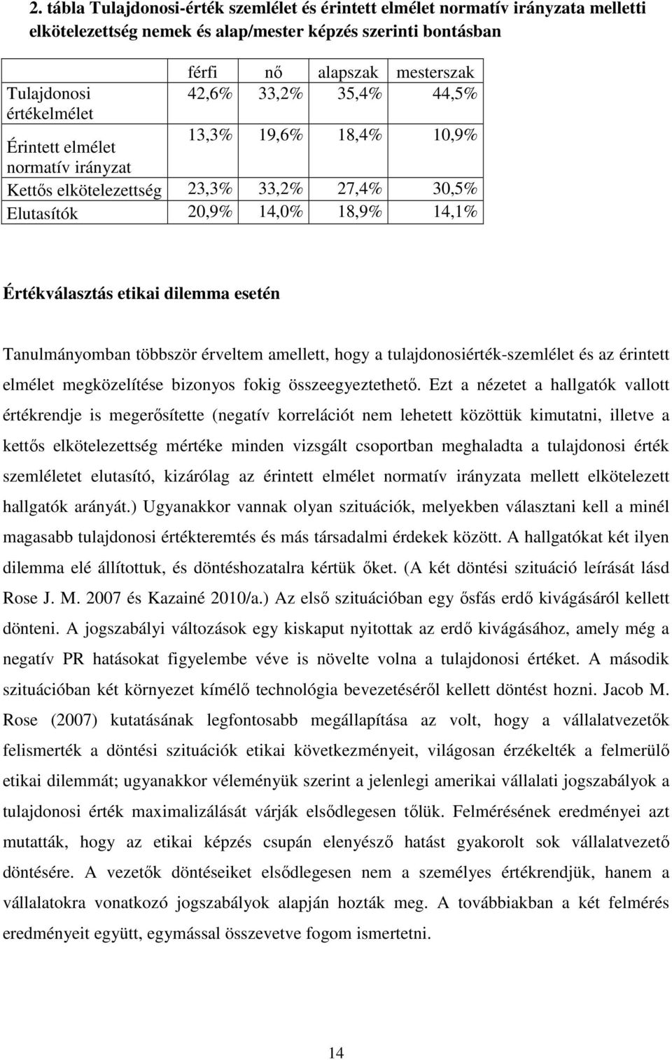 dilemma esetén Tanulmányomban többször érveltem amellett, hogy a tulajdonosiérték-szemlélet és az érintett elmélet megközelítése bizonyos fokig összeegyeztethetı.