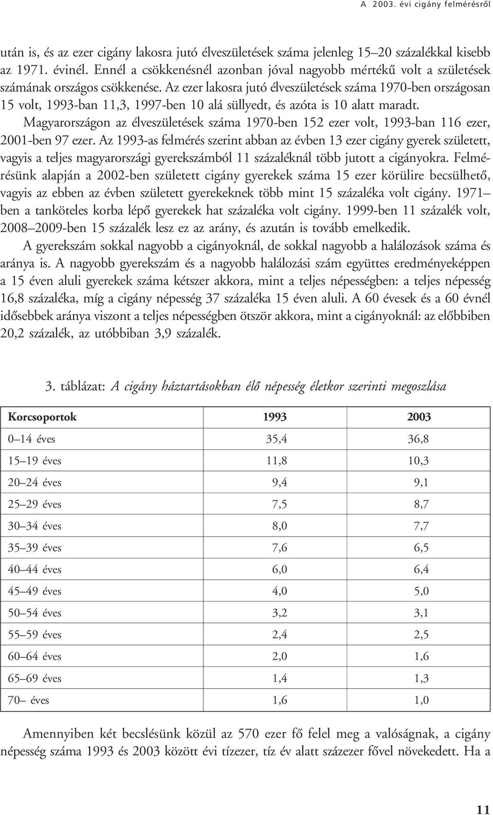 Az ezer lakosra jutó élveszületések száma 1970-ben országosan 15 volt, 1993-ban 11,3, 1997-ben 10 alá süllyedt, és azóta is 10 alatt maradt.