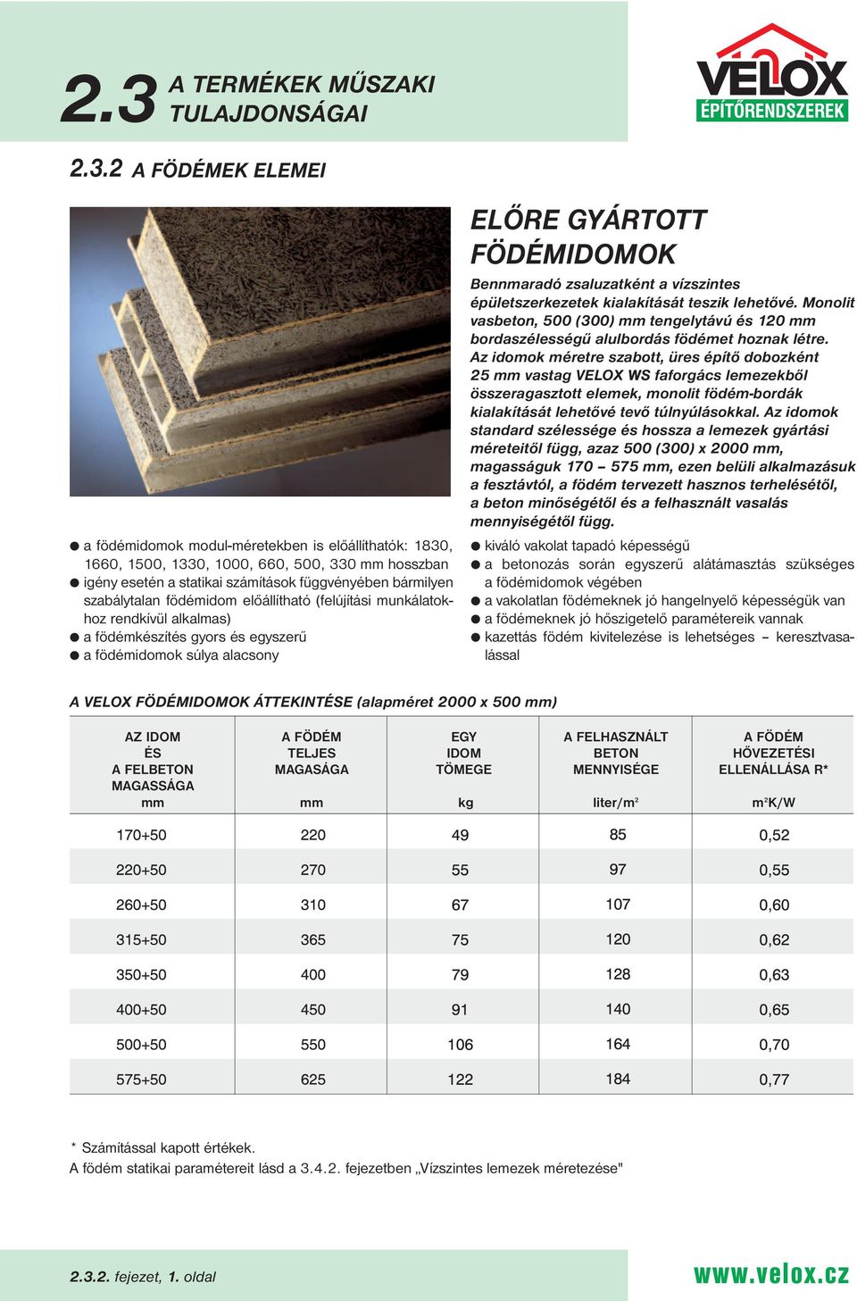 2 A FÖDÉMEK ELEMEI a födémidomok modul-méretekben is előállíthatók: 1830, 1660, 1500, 1330, 1000, 660, 500, 330 mm hosszban igény esetén a statikai számítások függvényében bármilyen szabálytalan