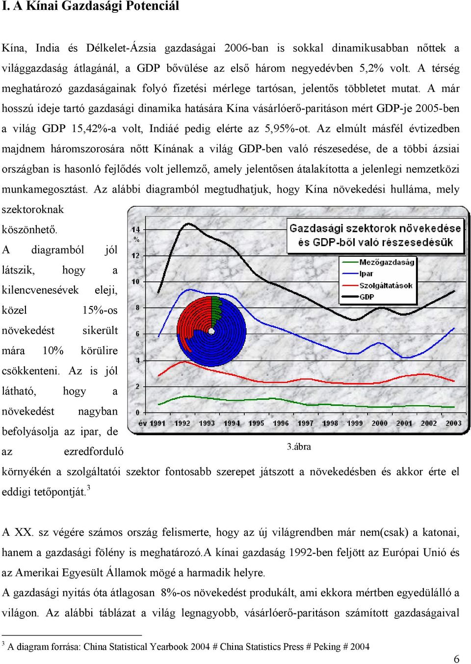 A már hosszú ideje tartó gazdasági dinamika hatására Kína vásárlóerő-paritáson mért GDP-je 2005-ben a világ GDP 15,42%-a volt, Indiáé pedig elérte az 5,95%-ot.