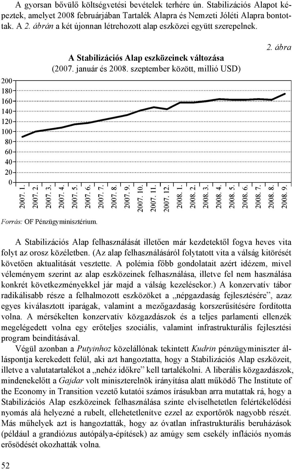 ábra Forrás: OF Pénzügyminisztérium. A Stabilizációs Alap felhasználását illetıen már kezdetektıl fogva heves vita folyt az orosz közéletben.