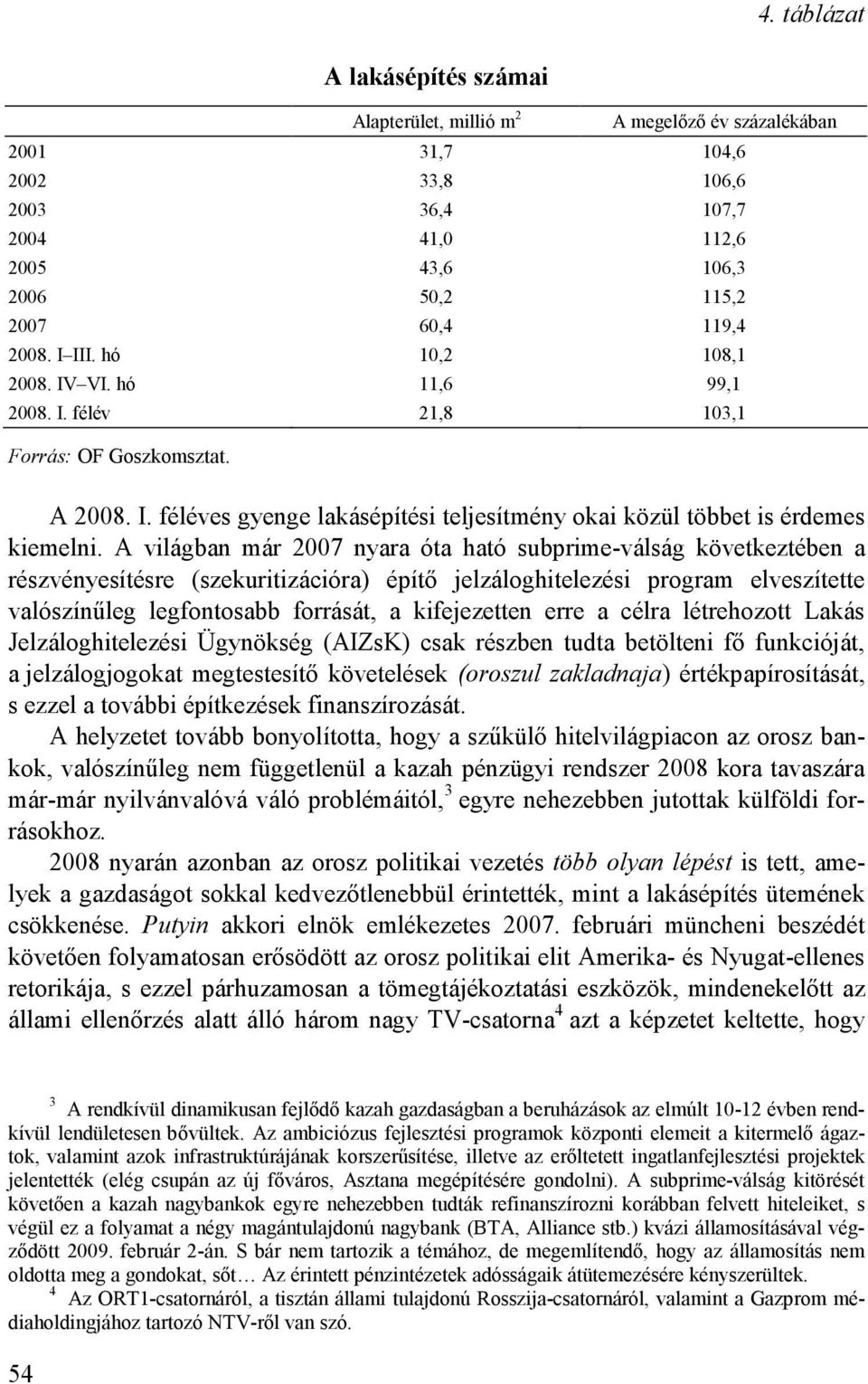 A világban már 2007 nyara óta ható subprime-válság következtében a részvényesítésre (szekuritizációra) építı jelzáloghitelezési program elveszítette valószínőleg legfontosabb forrását, a kifejezetten