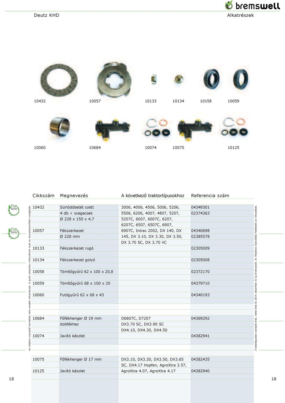 4807, 5207, 5207C, 6007, 6007C, 6207, 6207C, 6507, 6507C, 6907, 6907C, Intrac 2002, DX 140, DX 145, DX 3.10, DX 3.30, DX 3.50, DX 3.70 SC, DX 3.70 VC D6807C, D7207 DX3.70 SC, DX3.90 SC DX4.10, DX4.