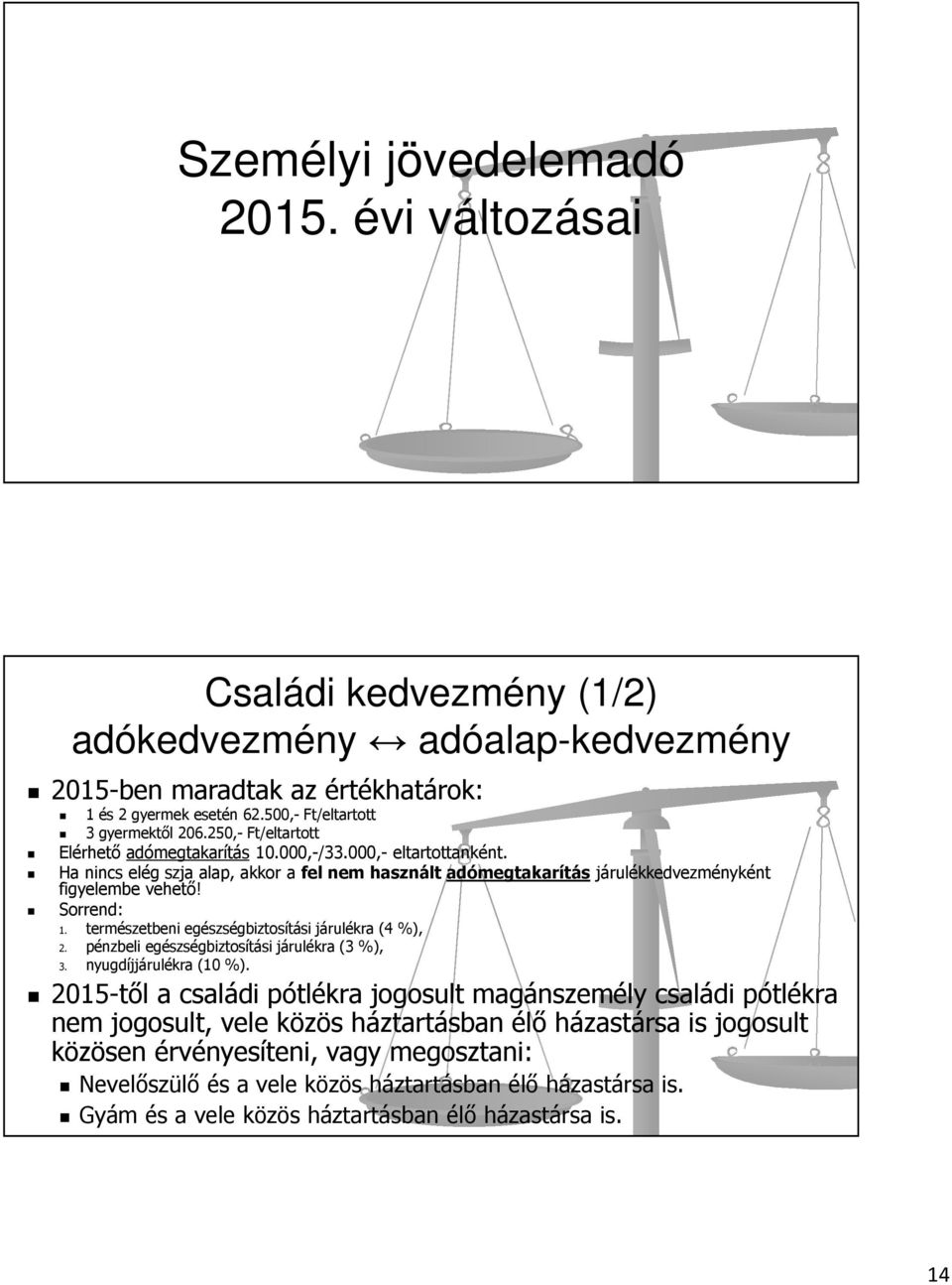 természetbeni egészségbiztosítási járulékra (4 %), 2. pénzbeli egészségbiztosítási járulékra (3 %), 3. nyugdíjjárulékra (10 %).