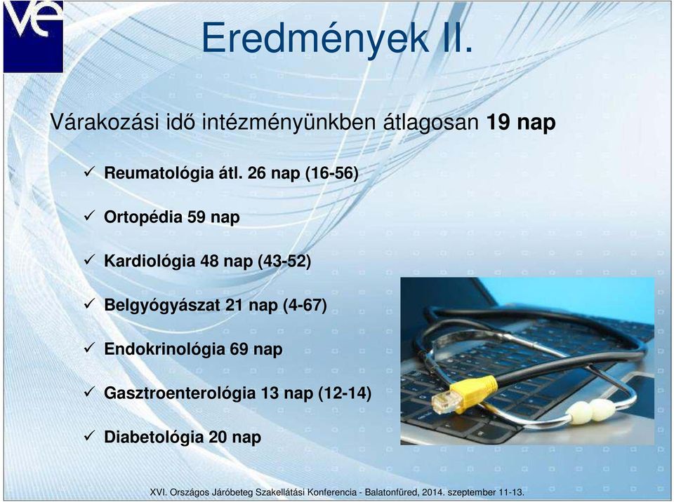 átl. 26 nap (16-56) Ortopédia 59 nap Kardiológia 48 nap