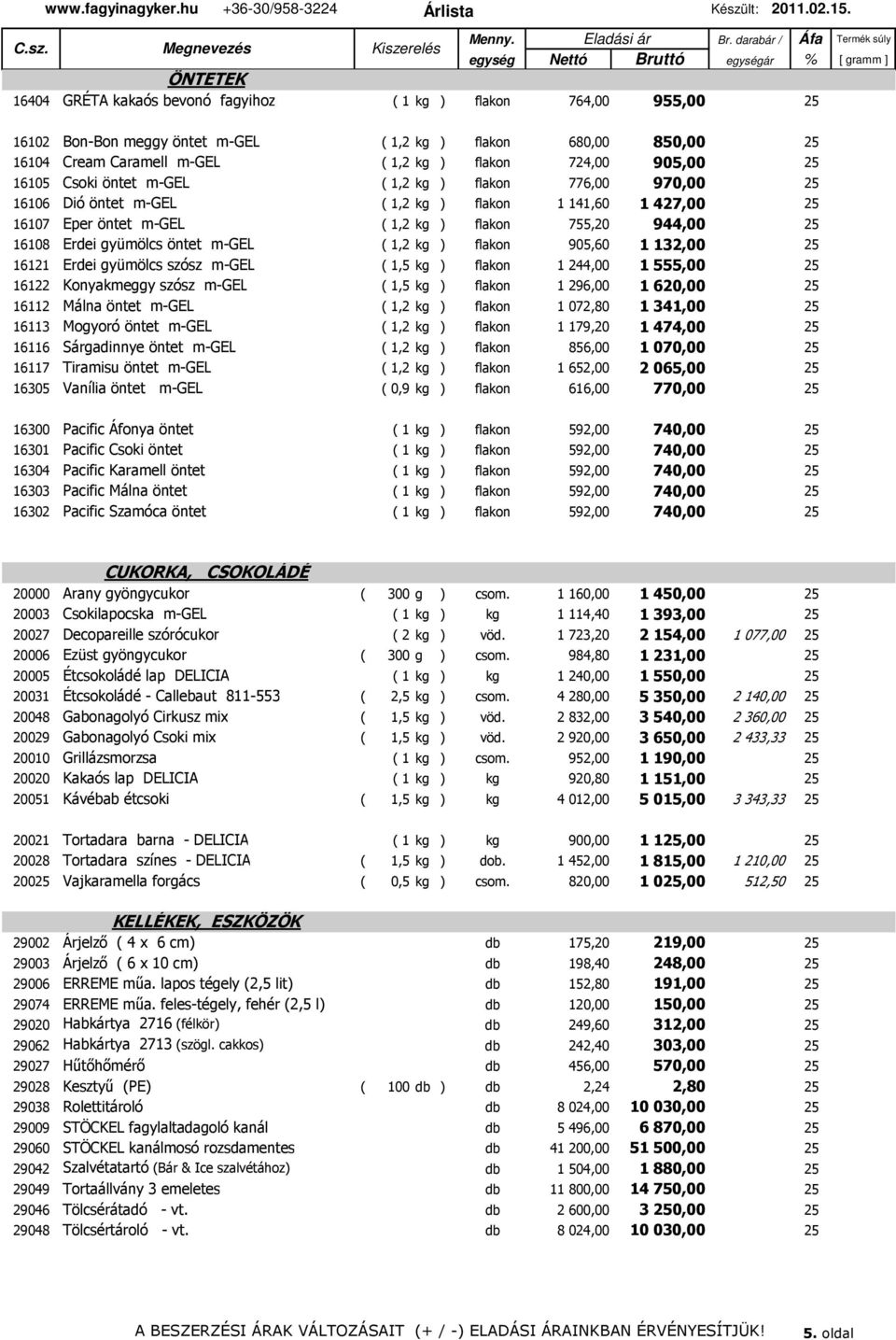gyümölcs öntet m-gel ( 1,2 kg ) flakon 905,60 1 132,00 25 16121 Erdei gyümölcs szósz m-gel ( 1,5 kg ) flakon 1 244,00 1 555,00 25 16122 Konyakmeggy szósz m-gel ( 1,5 kg ) flakon 1 296,00 1 620,00 25