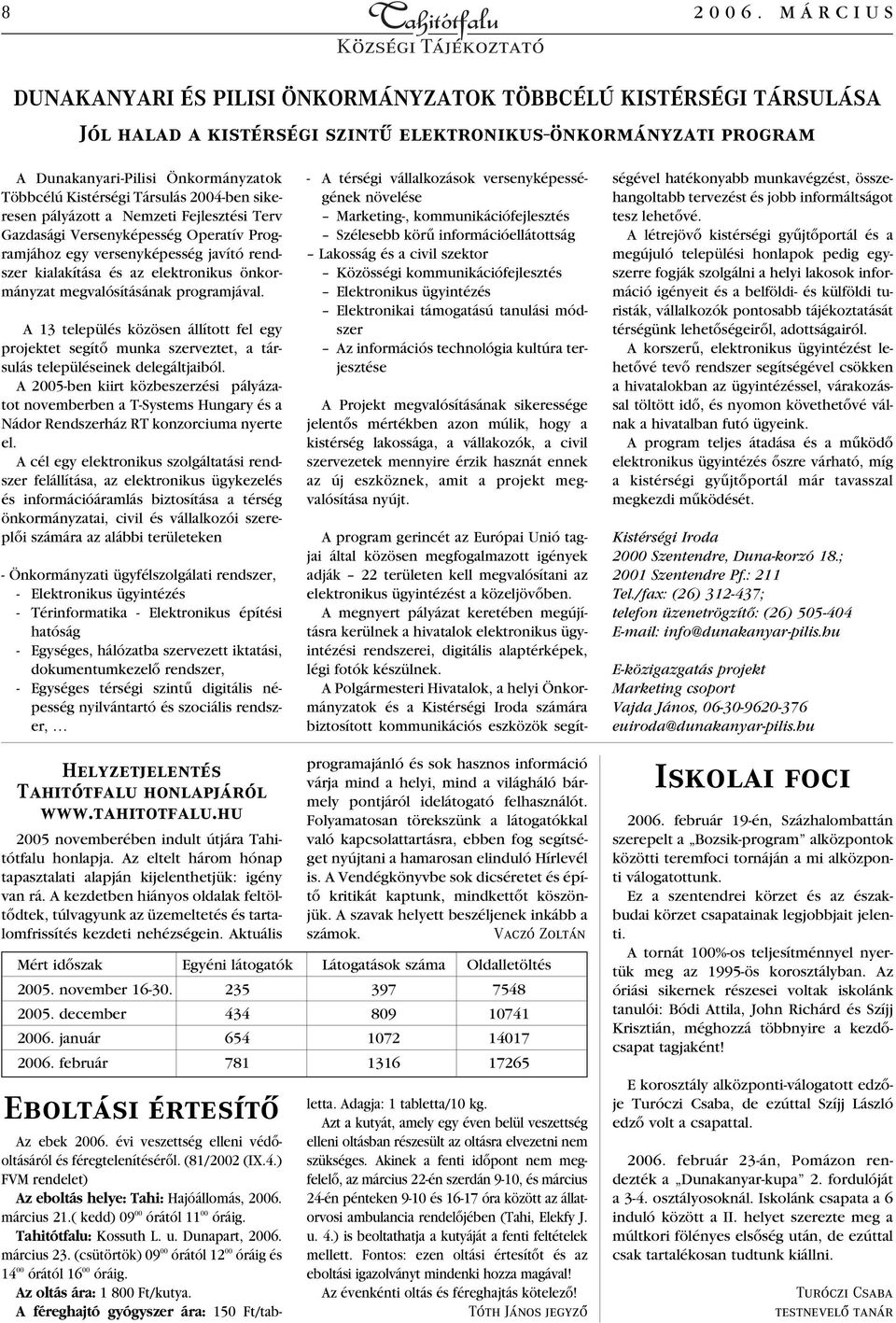 Társulás 2004-ben sikeresen pályázott a Nemzeti Fejlesztési Terv Gazdasági Versenyképesség Operatív Programjához egy versenyképesség javító rendszer kialakítása és az elektronikus önkormányzat