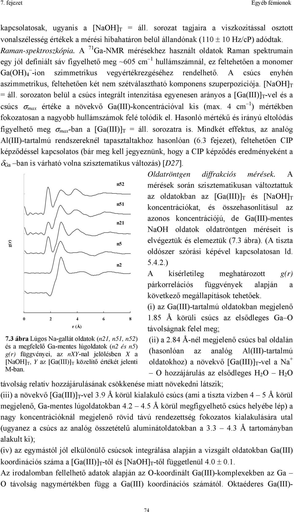 rendelhető. A csúcs enyhén aszimmetrikus, feltehetően két nem szétválasztható komponens szuperpozíciója. [NaOH] T = áll.