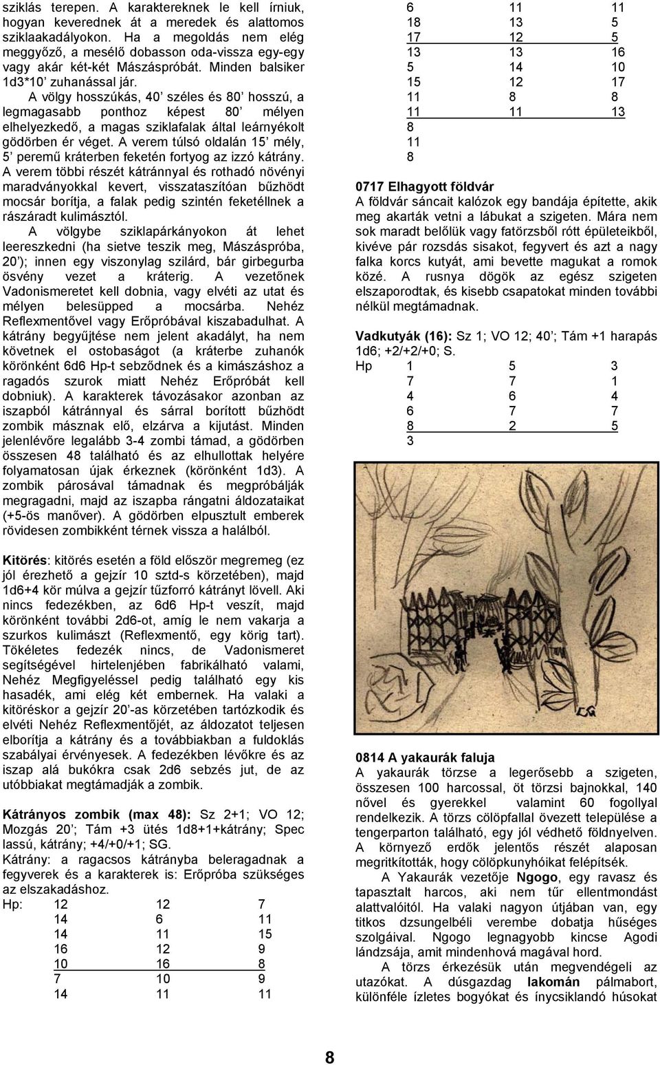 A völgy hosszúkás, 40 széles és 80 hosszú, a legmagasabb ponthoz képest 80 mélyen elhelyezkedő, a magas sziklafalak által leárnyékolt gödörben ér véget.