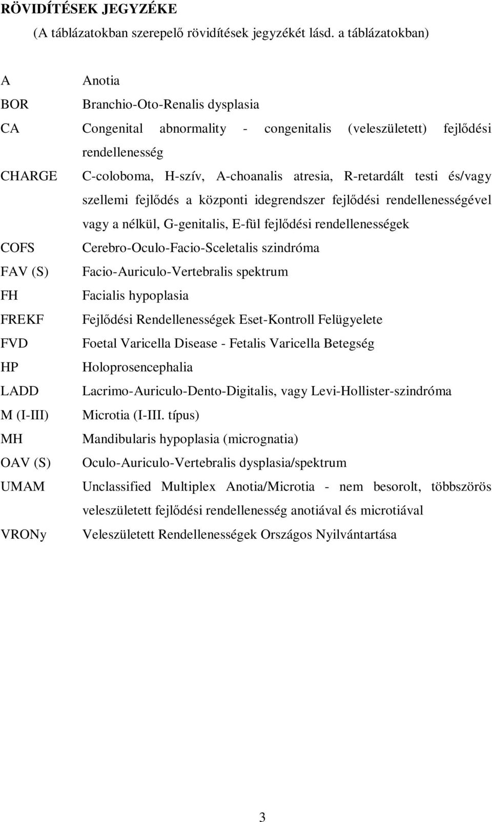 R-retardált testi és/vagy szellemi fejlődés a központi idegrendszer fejlődési rendellenességével vagy a nélkül, G-genitalis, E-fül fejlődési rendellenességek COFS Cerebro-Oculo-Facio-Sceletalis