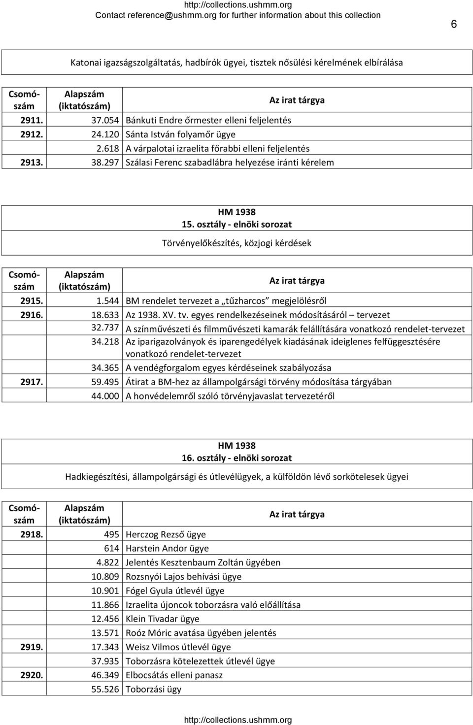 18.633 Az 1938. XV. tv. egyes rendelkezéseinek módosításáról tervezet 32.737 A színművészeti és filmművészeti kamarák felállítására vonatkozó rendelet tervezet 34.