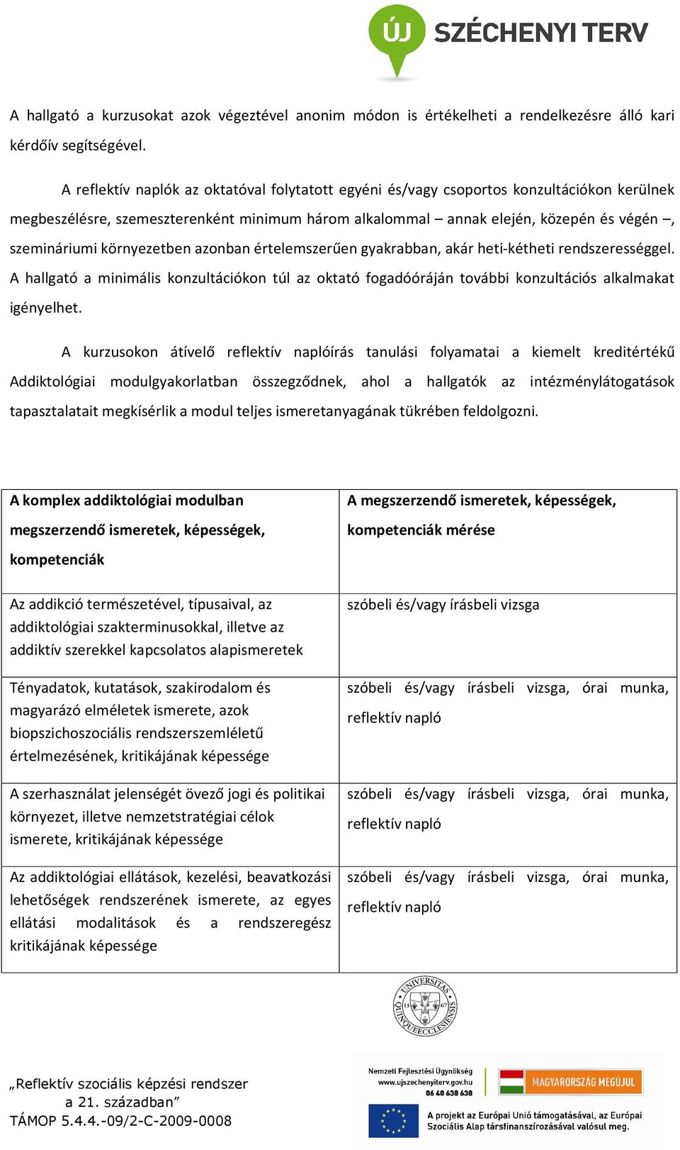 környezetben azonban értelemszerűen gyakrabban, akár heti-kétheti rendszerességgel. A hallgató a minimális konzultációkon túl az oktató fogadóóráján további konzultációs alkalmakat igényelhet.