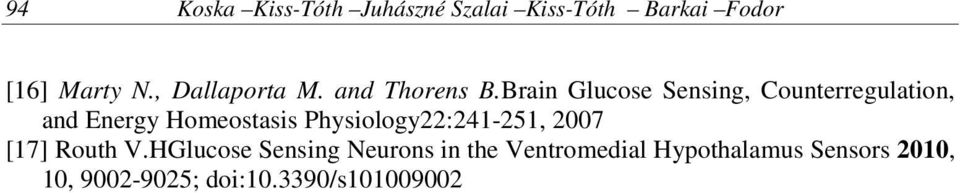 Brain Glucose Sensing, Counterregulation, and Energy Homeostasis