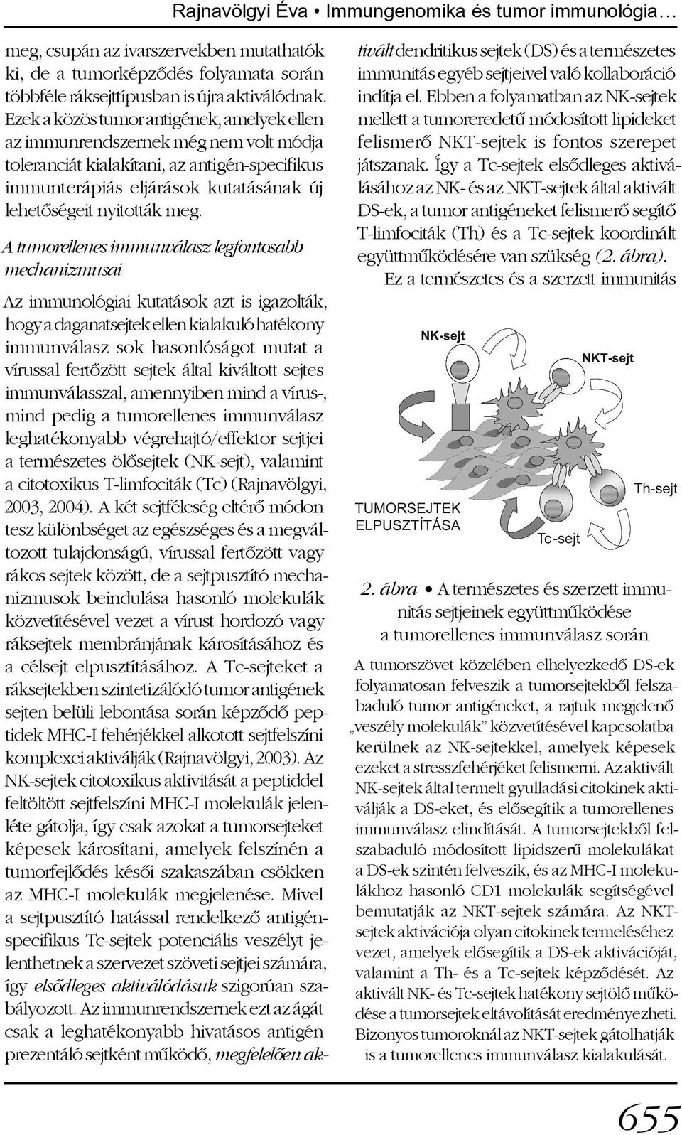 A tumorellenes immunválasz legfontosabb mechanizmusai Az immunológiai kutatások azt is igazolták, hogy a daganatsejtek ellen kialakuló hatékony immunválasz sok hasonlóságot mutat a vírussal fertõzött