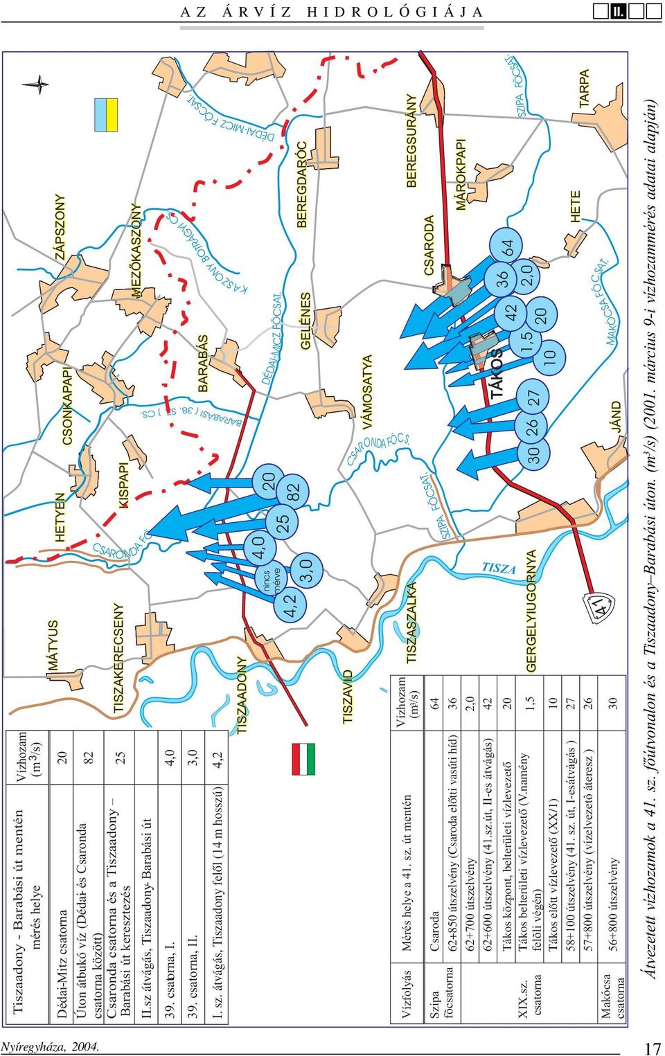 Tiszaadony Barabási út keresztezés 25 TSZAKERECSENY MEZÕKASZONY 38. SZ. ) CS. NDA.sz átvágás, Tiszaadony- Barabási út CS. FÕCSA. T 39. csatorna,. 4,0 FÕCSAT. K ASZO N Y ÁG Y BO R T 39. csatorna,. 3,0 BARABÁS BARABÁS (.