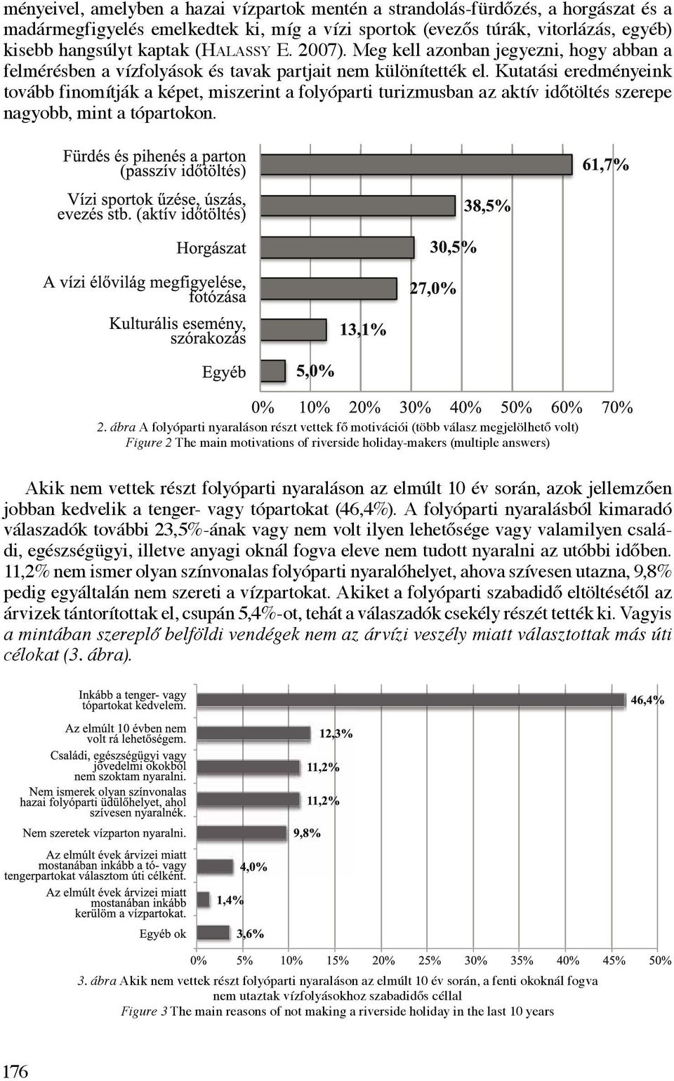 Kutatási eredményeink tovább finomítják a képet, miszerint a folyóparti turizmusban az aktív időtöltés szerepe nagyobb, mint a tópartokon. 2.