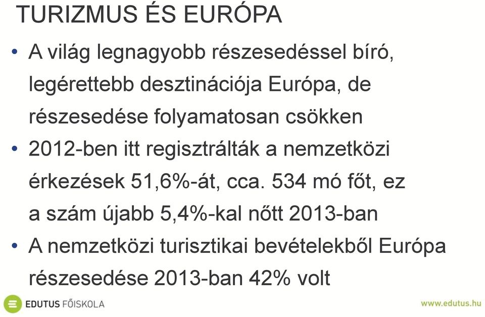 regisztrálták a nemzetközi érkezések 51,6%-át, cca.