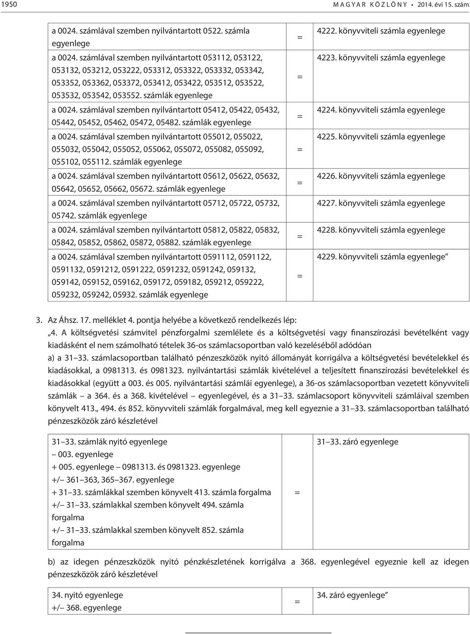 számlák egyenlege a 0024. számlával szemben nyilvántartott 05412, 05422, 05432, 05442, 05452, 05462, 05472, 05482. számlák egyenlege a 0024.