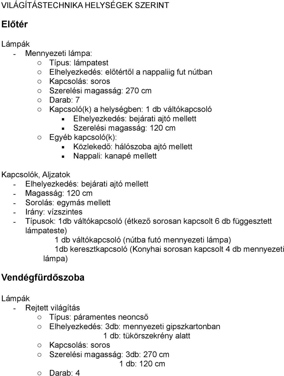 - Irány: vízszintes - Típusok: 1db váltókapcsoló (étkező sorosan kapcsolt 6 db függesztett lámpateste) 1 db váltókapcsoló (nútba futó mennyezeti lámpa) 1db keresztkapcsoló (Konyhai sorosan kapcsolt 4