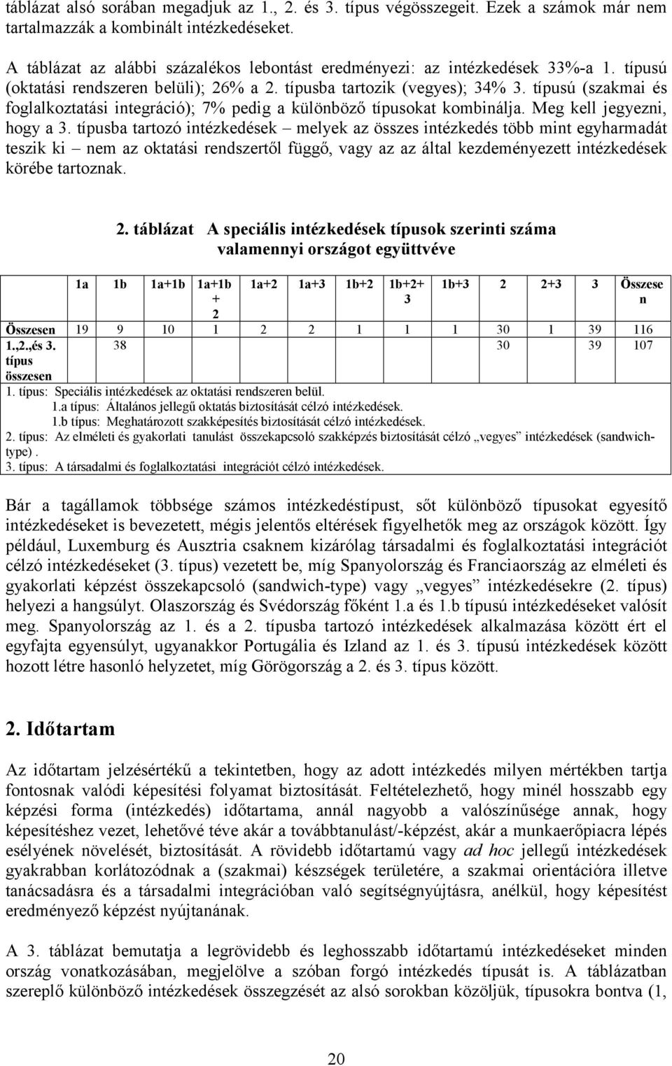 típusú (szakmai és foglalkoztatási integráció); 7% pedig a különböző típusokat kombinálja. Meg kell jegyezni, hogy a 3.