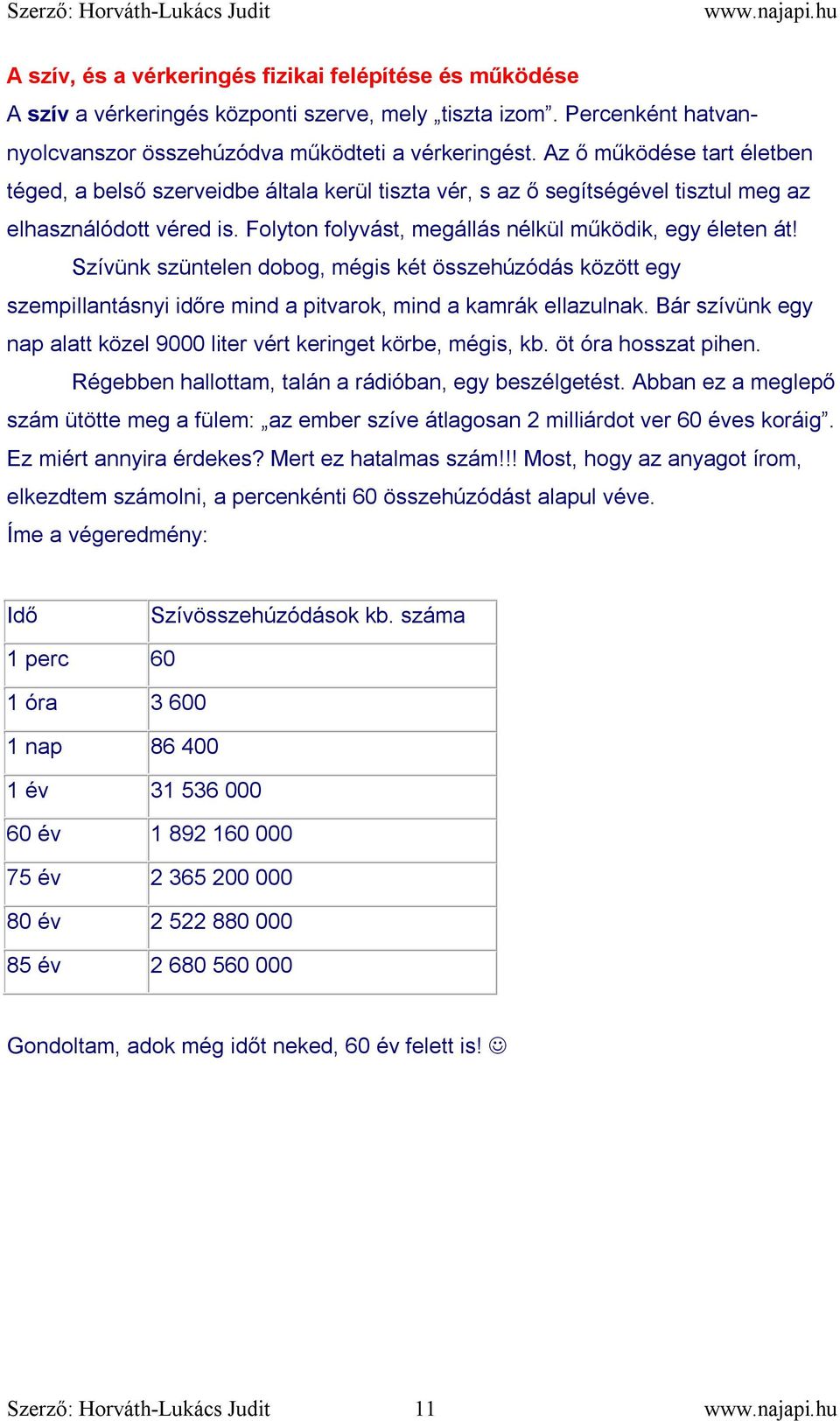 Szívünk szüntelen dobog, mégis két összehúzódás között egy szempillantásnyi időre mind a pitvarok, mind a kamrák ellazulnak. Bár szívünk egy nap alatt közel 9000 liter vért keringet körbe, mégis, kb.