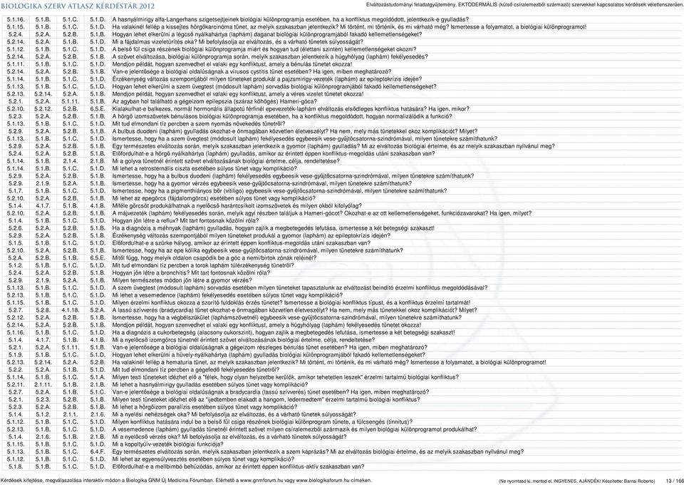 5.1.B. Hogyan lehet elkerülni a légcső nyálkahártya (laphám) daganat biológiai különprogramjából fakadó kellemetlenségeket? 5.2.14. 5.2.A. 5.1.B. 5.1.D. Mi a fájdalmas vizeletürítés oka?