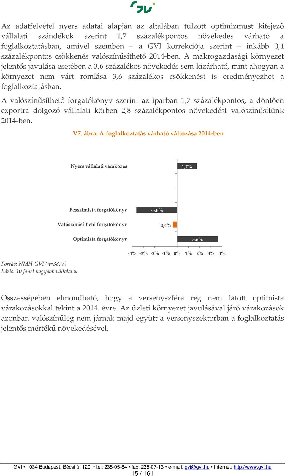 A makrogazdasági környezet jelentős javulása esetében a 3,6 százalékos növekedés sem kizárható, mint ahogyan a környezet nem várt romlása 3,6 százalékos csökkenést is eredményezhet a