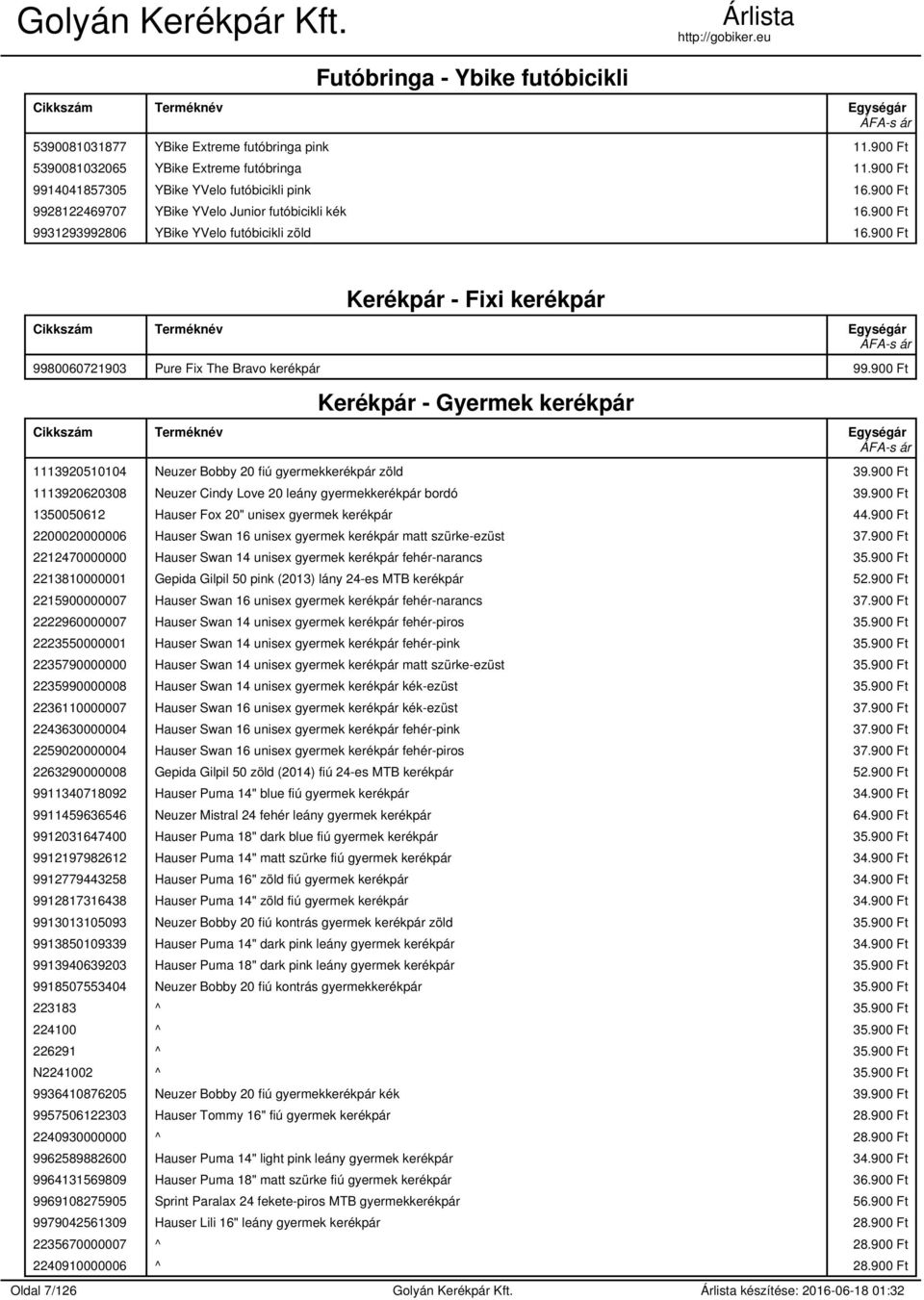 900 Ft Kerékpár - Gyermek kerékpár 1113920510104 Neuzer Bobby 20 fiú gyermekkerékpár zöld 39.900 Ft 1113920620308 Neuzer Cindy Love 20 leány gyermekkerékpár bordó 39.