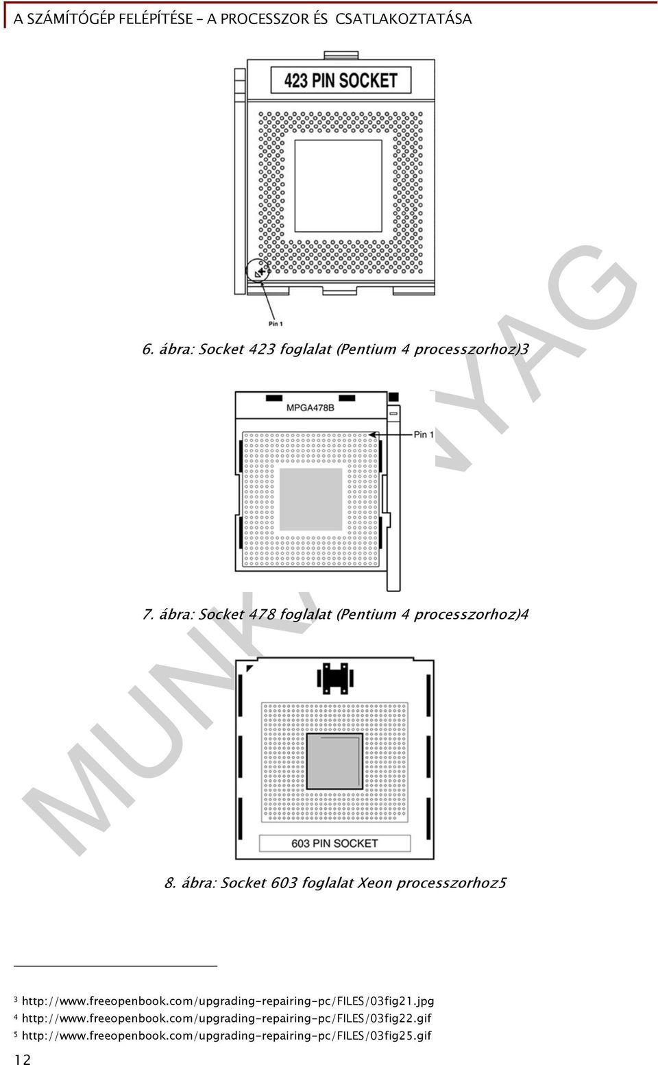 ábra: Socket 603 foglalat Xeon processzorhoz5 3 http://www.freeopenbook.