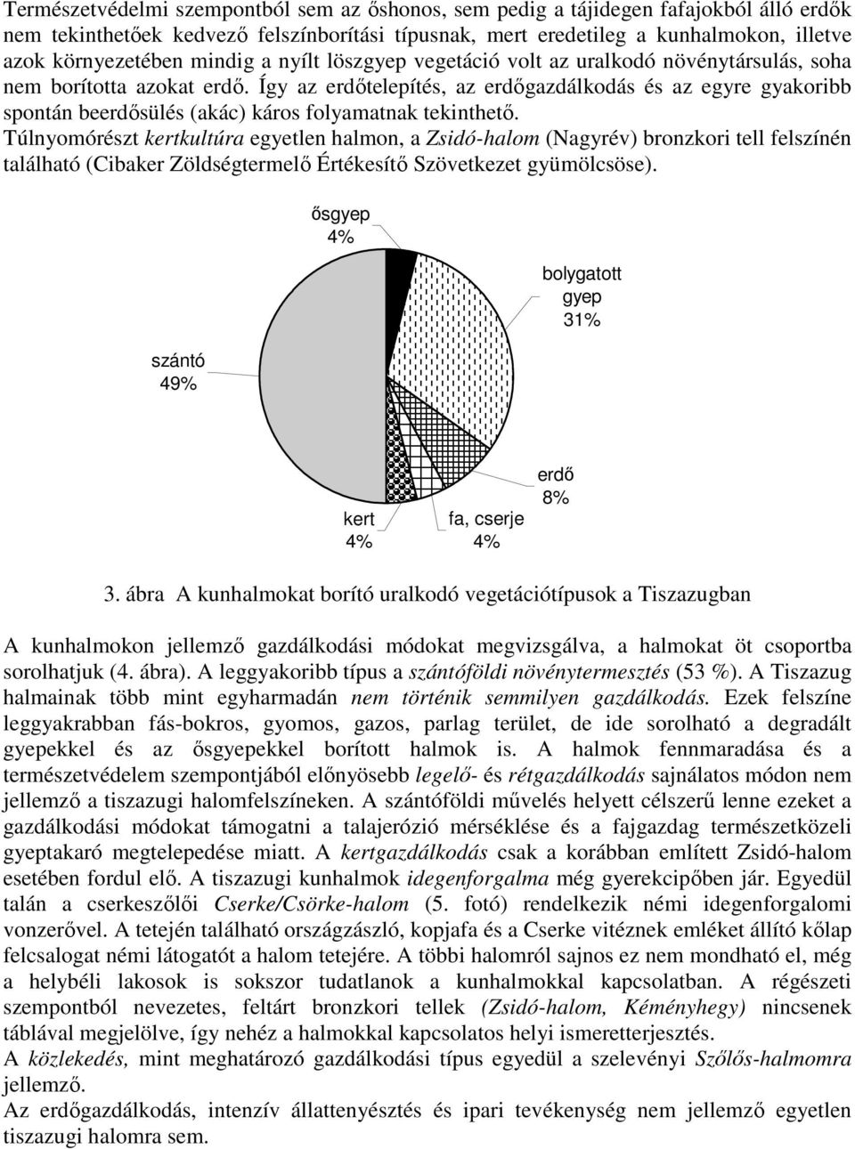 Így az erdőtelepítés, az erdőgazdálkodás és az egyre gyakoribb spontán beerdősülés (akác) káros folyamatnak tekinthető.