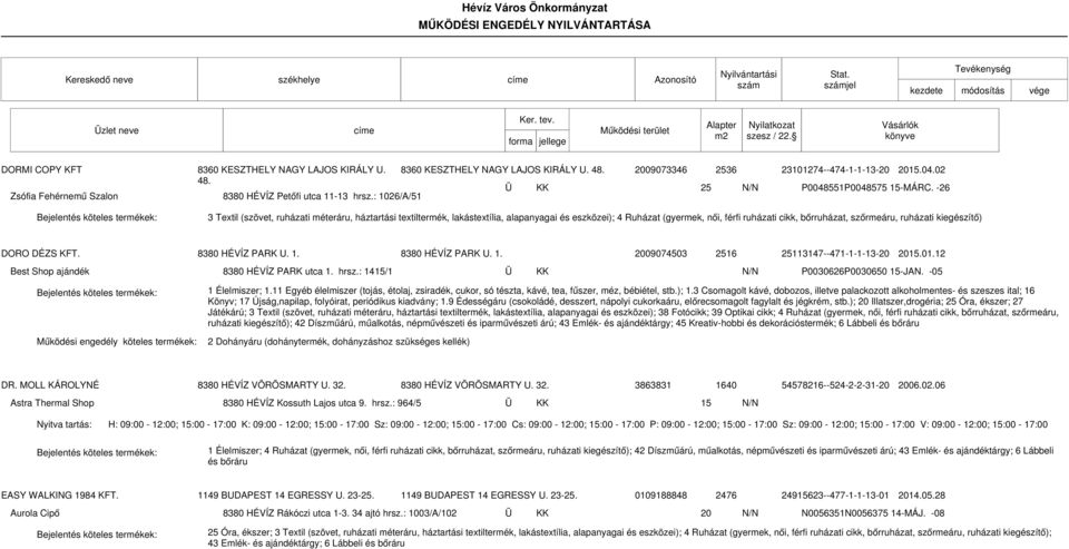 -26 3 Textil (szövet, ruházati méteráru, háztartási textiltermék, lakástextília, alapanyagai és eszközei); 4 Ruházat (gyermek, női, férfi ruházati cikk, bőrruházat, szőrmeáru, ruházati kiegészítő)