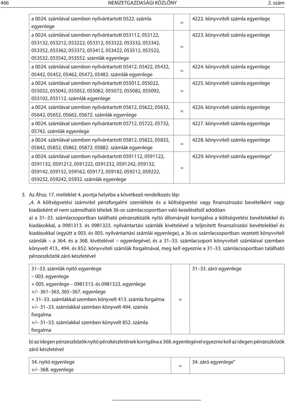 számlák egyenlege a 0024. számlával szemben nyilvántartott 05412, 05422, 05432, 05442, 05452, 05462, 05472, 05482. számlák egyenlege a 0024.