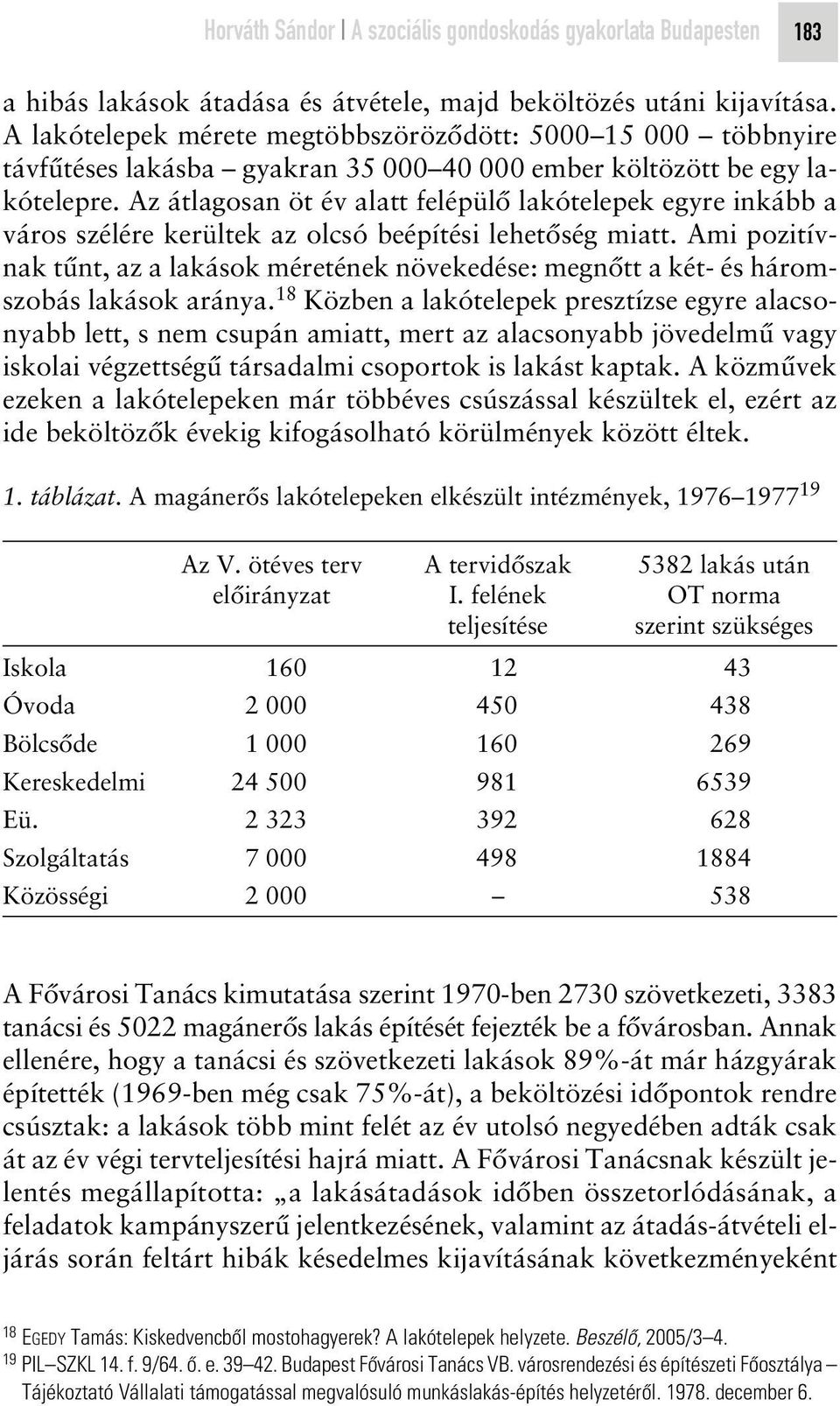 Az átlagosan öt év alatt felépülô lakótelepek egyre inkább a város szélére kerültek az olcsó beépítési lehetôség miatt.