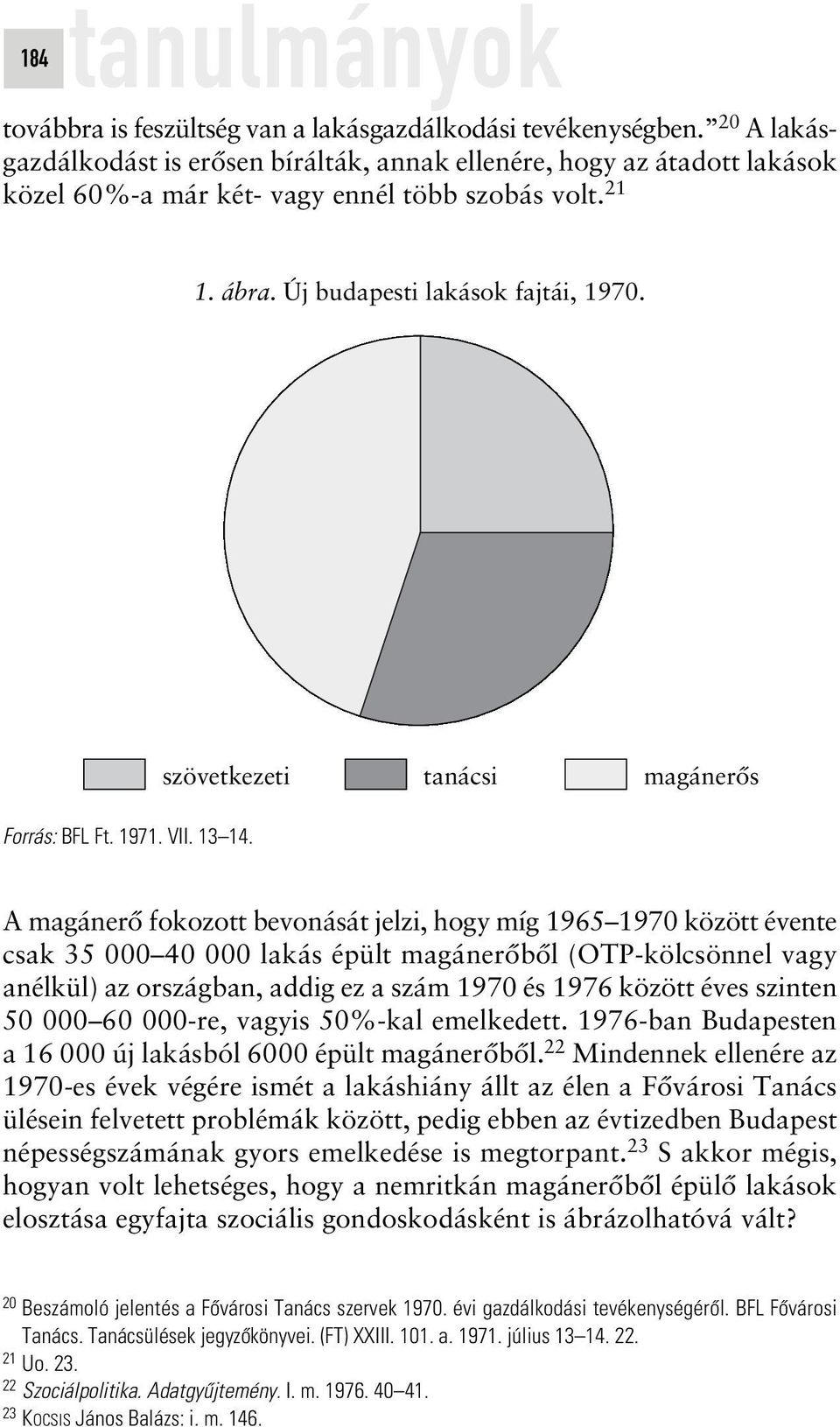 szövetkezeti tanácsi magánerôs A magánerô fokozott bevonását jelzi, hogy míg 1965 1970 között évente csak 35 000 40 000 lakás épült magánerôbôl (OTP-kölcsönnel vagy anélkül) az országban, addig ez a