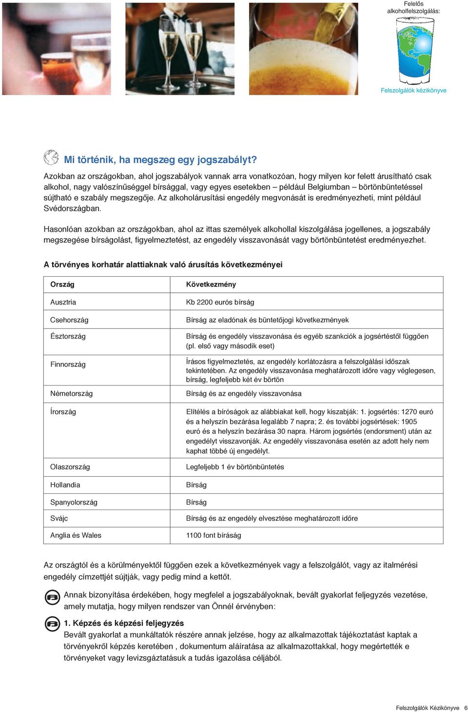 börtönbüntetéssel sújtható e szabály megszegője. Az alkoholárusítási engedély megvonását is eredményezheti, mint például Svédországban.