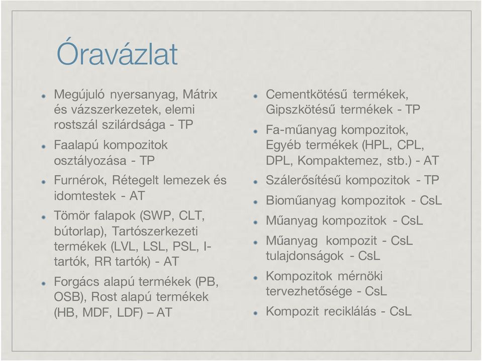 (HB, MDF, LDF) AT Cementkötésű termékek, Gipszkötésű termékek - TP Fa-műanyag kompozitok, Egyéb termékek (HPL, CPL, DPL, Kompaktemez, stb.