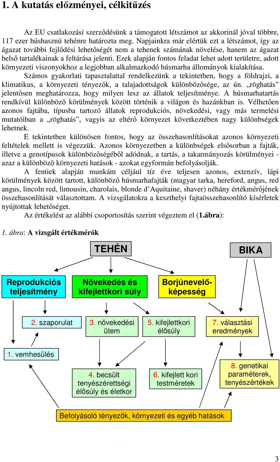 Ezek alapján fontos feladat lehet adott területre, adott környezeti viszonyokhoz a legjobban alkalmazkodó húsmarha állományok kialakítása.