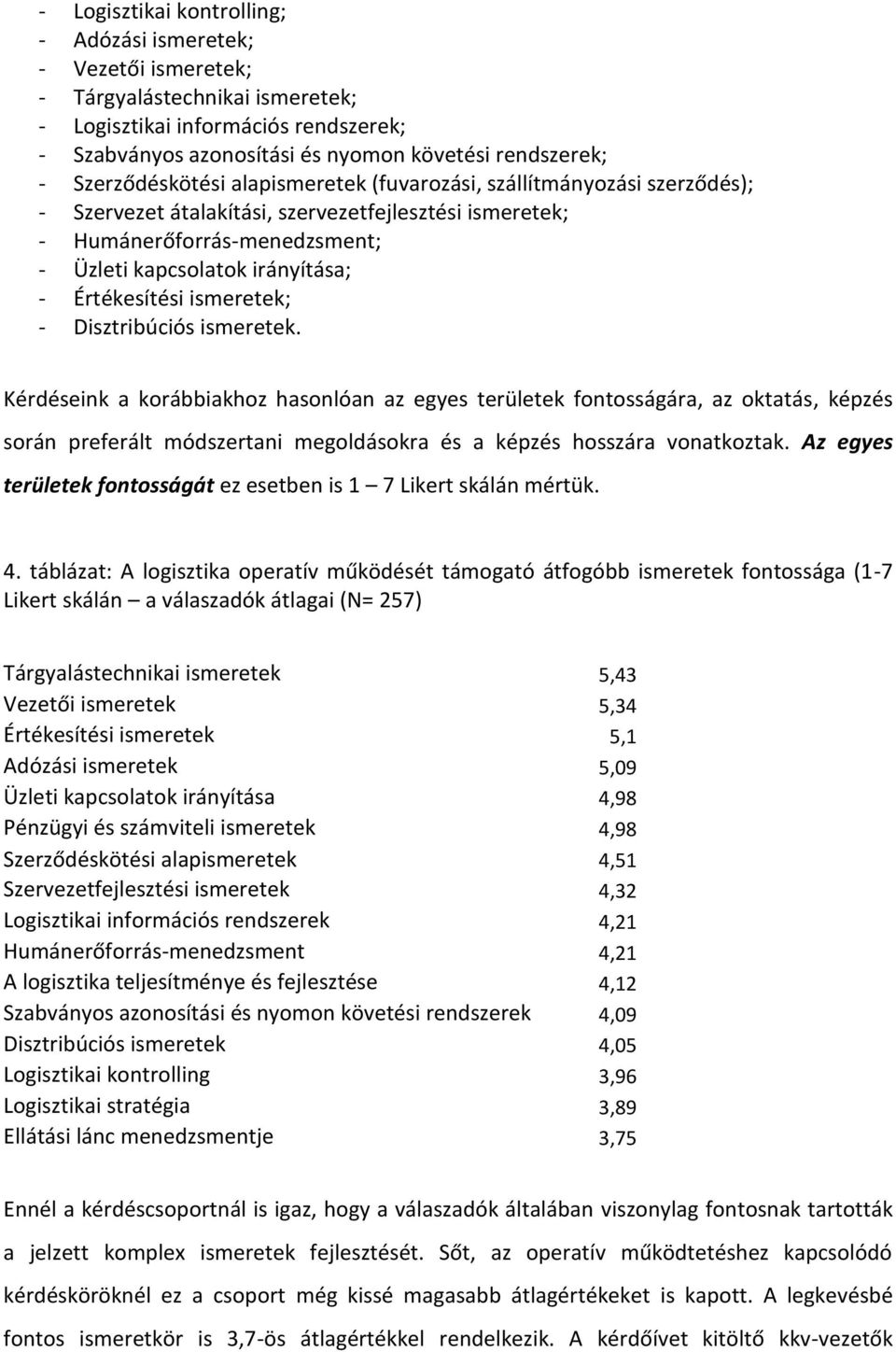 Értékesítési ismeretek; - Disztribúciós ismeretek.