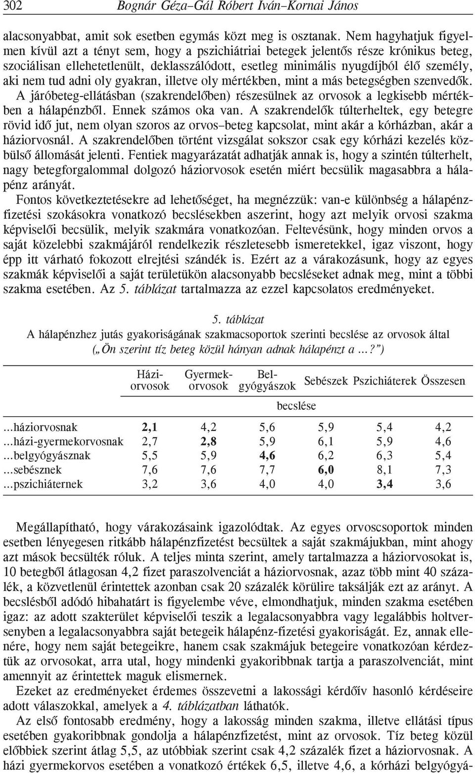 nem tud adni oly gyakran, illetve oly mértékben, mint a más betegségben szenvedõk. A járóbeteg-ellátásban (szakrendelõben) részesülnek az orvosok a legkisebb mértékben a hálapénzbõl.