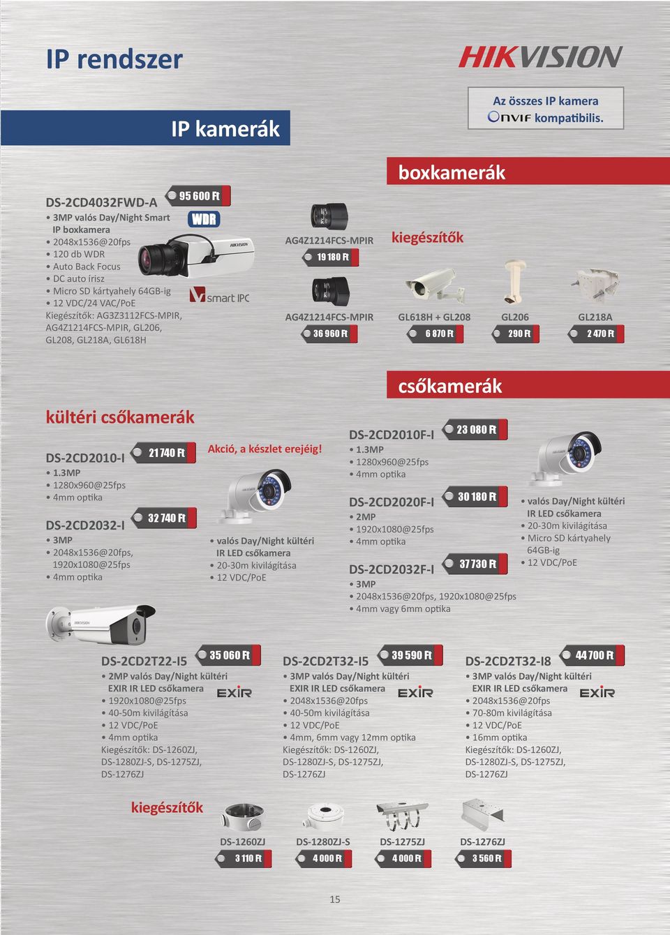 AG4Z1214FCS-MPIR GL618H + GL208 GL206 GL218A 36 960 Ft 6 870 Ft 290 Ft 2 470 Ft kültéri csőkamerák DS-2CD2010-I 1.