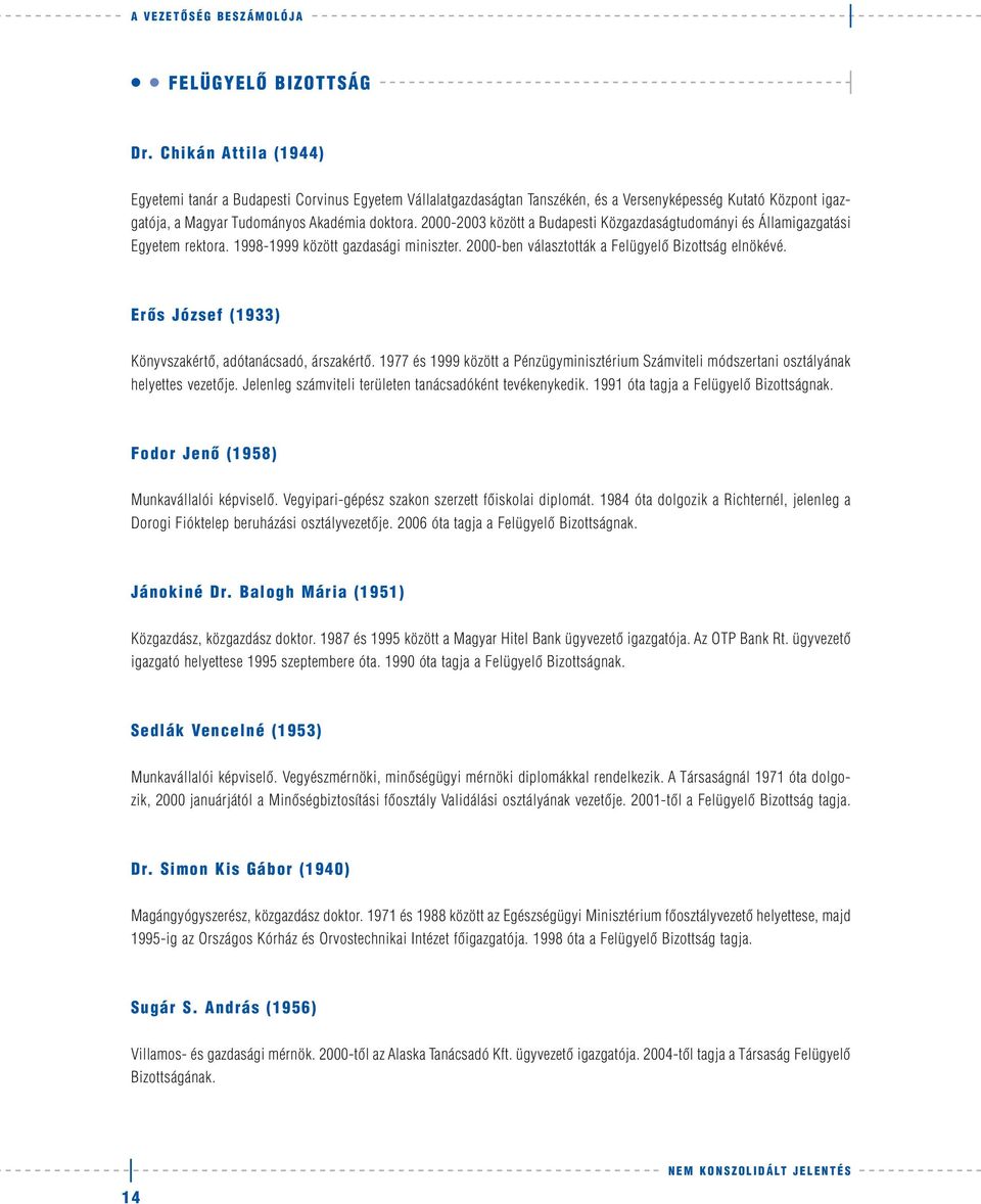 2000-2003 között a Budapesti Közgazdaságtudományi és Államigazgatási Egyetem rektora. 1998-1999 között gazdasági miniszter. 2000-ben választották a Felügyelô Bizottság elnökévé.
